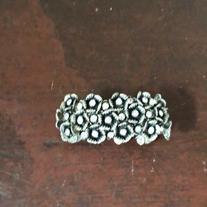 3 Row Stretch Gunmetal/Silver/Crystal Bracelet